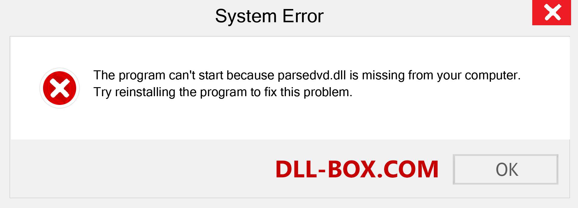  parsedvd.dll file is missing?. Download for Windows 7, 8, 10 - Fix  parsedvd dll Missing Error on Windows, photos, images